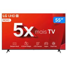 Smart TV 55" 4K LG Ultra HD 55UT8050 com Processador a5 Ger7 AI Alexa/Chromecast integrado Otimizador de Jogos webOS 24 e Controle Smart Magic