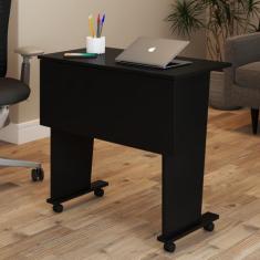 Mesa Escrivaninha Dobrável Alpes com Rodízio Preto - Panorama Móveis, 