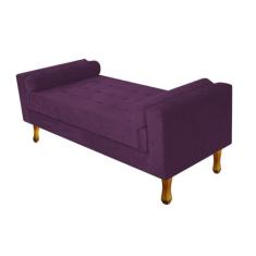 Recamier Baú Félix Casal 140cm Suede Roxo - ADJ Decor