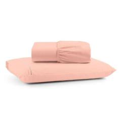 Jogo De Lençol Solteiro Mirante 100% Algodão 2 Peças - Rosa - Casa Sho