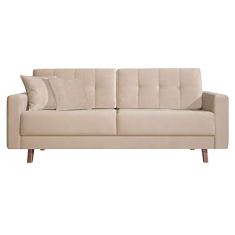 Sofá 3 Lugares Acqua Veludo Bege