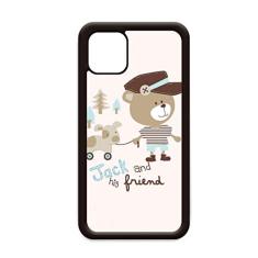 Capa com estampa de urso de desenho animado rosa para iPhone 12 Pro Max para Apple Mini Mobile Case Shell