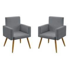 Kit 2 Poltronas Decorativas Vega Suede Amarelo Aradecor