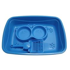 Pet Injet Kit Gato Luxo 3X1 Azul Para Gatos