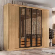 Guarda Roupa Casal Valencia 6 Portas 6 Gav C/Vidro Reflecta Teka Madrid