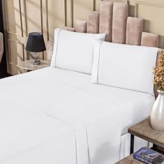 Jogo De Lençol Porcelana 300 Fios Ponto Palito Queen 4 Peças - Vitor B