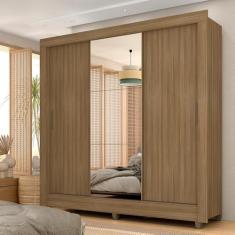 Guarda Roupa Casal C/Espelho 3 Pts Betina Boreal - Moveis Arapongas Boreal