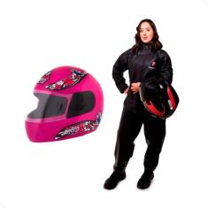 Capacete Moto Pro Tork Aberto New Liberty 4 For Girls Rosa Com Viseira