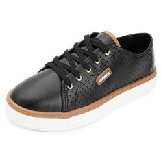 Tenis Feminino Casual Cadarço Palmilha Acolchoada Moleca