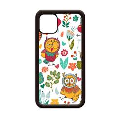 Capa com desenho de flores e corujas à mão para iPhone 11 Pro Max para Apple Mobile Case