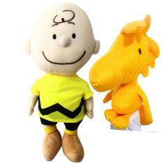 02 Pelúcias Charlie Brow e Woodstock 35cm