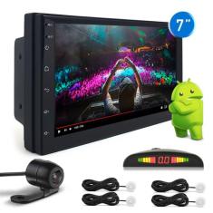 Kit Multimídia Android + Câmera Ré + Sensor Ré Branco Golf 1992 1993 1