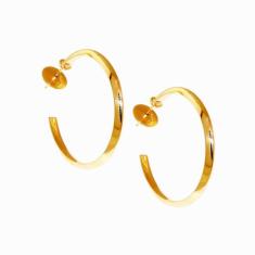Brinco Argola Lisa Em Ouro 18K