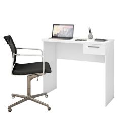 Mesa Para Escritório Office 90Cm Com 1 Gaveta Branca