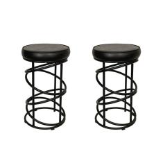 Conjunto 02 Banquetas 62cm X 32 Cm Londres Preto