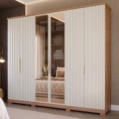Guarda Roupa Casal Vidro Reflecta 6 Portas 6 Gavetas La Belle Panan Móveis