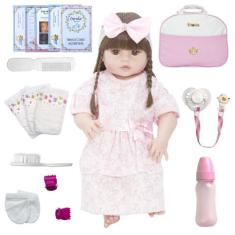 Boneca Bebe Reborn Barata Pode Dar Banho + 20 Acessórios - Cegonha Reb