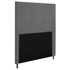 Cabeceira Luna Para Cama Box Solteiro 90 Cm Suede Cor Cinza
