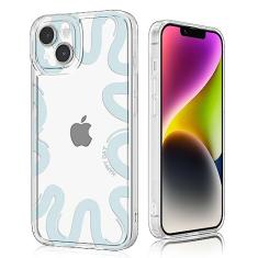 UEEBAI Capa para iPhone 14 de 6,1 polegadas, capa de telefone moderna, bonita, bonita, adorável, durável, fina, ultraleve, macia, amortecedora, à prova de choque, capa transparente para mulheres e