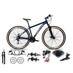 Bicicleta Aro 29 Absolute Nero 5 Câmbios Shimano 24v K7 Freios Hidráulicos Garfo Trava Com Pneu Faixa - Azul 17