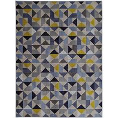 Tapete Sala School Caleidoscopio Azul 1,50x2,00 São Carlos