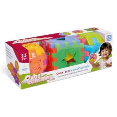 Cubo + Bola E Bola Quadrada Brinquedo Educativo - tutty toys