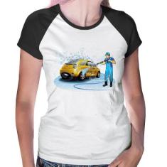 Baby Look Raglan Lava Jato - Foca na Moda, Branco, Preto, M