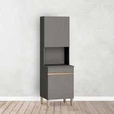 Paneleiro 2 Portas 4 Prateleiras 193x60cm Cozinhas Compactas Kits Paraná Gris