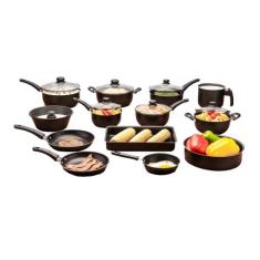 Conjunto De Panelas 13 Peças Antiaderente - Cor Preto - Dona Chefa