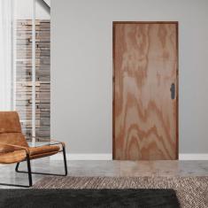 Kit Porta de Madeira 210x70cm Batente 11cm Fechadura Bola Rodam