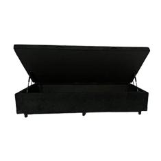 Cama Box Baú Solteiro Suede Preto