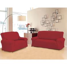 Capa para Sofá 2 e 3 Lugares de Malha New City Vermelho