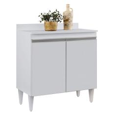 Balcão De Cozinha Com Tampo 02s Sara Branco 80cm