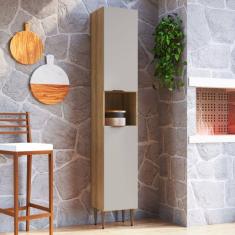 Armário Paneleiro 2 Portas 1 Nicho Veneza Modulada Mel/Arenas