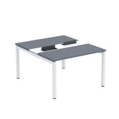 Mesa Plataforma Dupla com Pé de Aço para Coworking 110X140/2P PDC11/14/2P Grafito/Branco