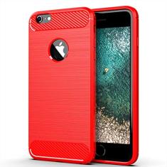 Capa para Apple iPhone 6 Plus, capa de material de fibra de carbono, suave antiderrapante, macia, anti-impressões digitais, capa totalmente protetora para Apple iPhone 6 Plus
