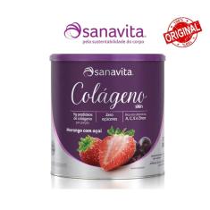 Colágeno Skin - Sanavita - Morango Com Açaí - 300g