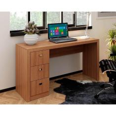 Mesa Escrivaninha Juvenil Me4102 Com 3 Gavetas Amêndoa Tecno Mobili