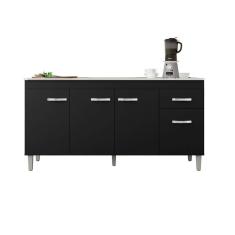 Balcão para Pia Gabriela sem Tampo 145cm 4 Portas 1 Gaveta - AJL Móveis