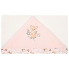 Toalha de Banho Hug Com Capuz Floresta Magia Rosa