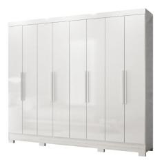 Guarda Roupa Casal Diplomata 8 Portas Branco Moval