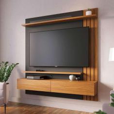 Painel de TV até 65 Polegadas Juriti Noce Milano e Preto