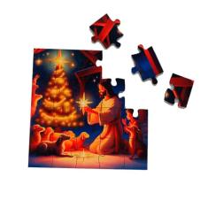 Quebra-cabeça infantil 20 peças em MDF Jesus nosso Natal