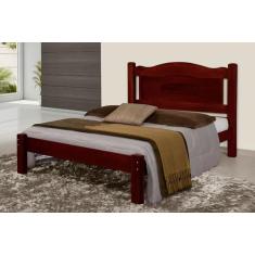 Cama Queen Size Paris de Madeira Maciça Tauari - Cor Mogno - SANTA ROS