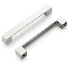Hickory Hardware Pacote com 10 puxadores quadrados de armário Heritage, alças de perfil baixo para portas de armário de cozinha, gavetas de cômoda e penteadeira de banheiro, 128 mm (5-1/16 pol.) de