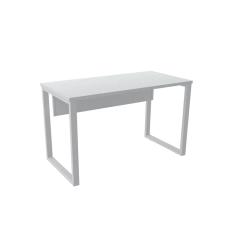 Mesa de Escritório Pé Tubular PE25 em mdp 90 x 60 cm Branca com Base Branca