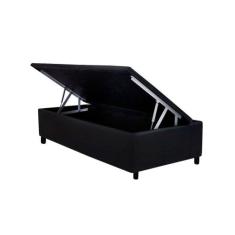 Cama Box Baú Universal CRC material sintético Black Solteiro 88x188 - 