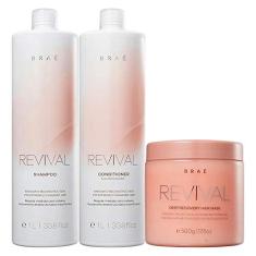 Braé Kit Shampoo 1l+ Condicionador 1l + Mascara 500g Revival