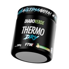 FTW Diabo Verde Termogênico Thermo Dry Suplemento Alimentar em Pó com Extratos Vegetais, Fórmula Solúvel com Chá Verde, Hibisco e Gengibre - Pote 300g (Sabor - Abacaxi com Gengibre)