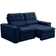 Sofá 5 Lugares Retrátil e Reclinável Batam Veludo Terracota - Ferguile